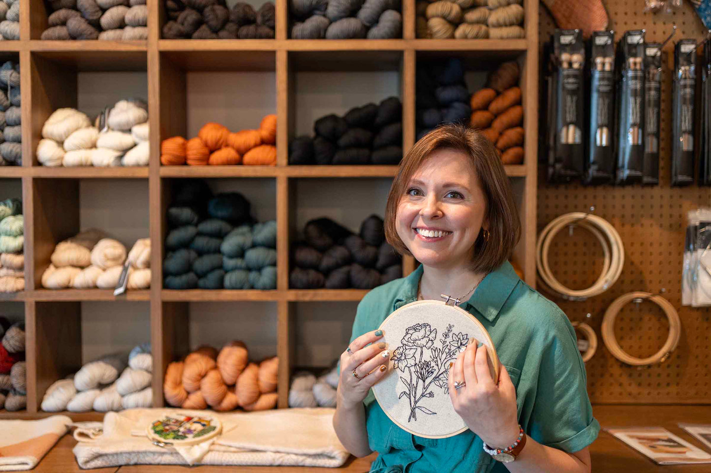 Botanical Line Drawing Embroidery