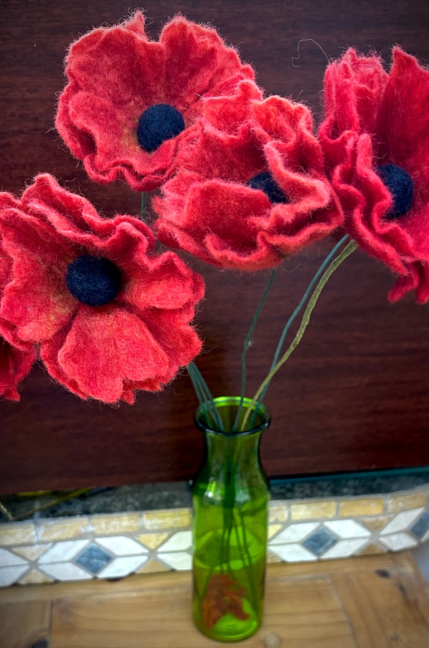 Wet Felted Poppies