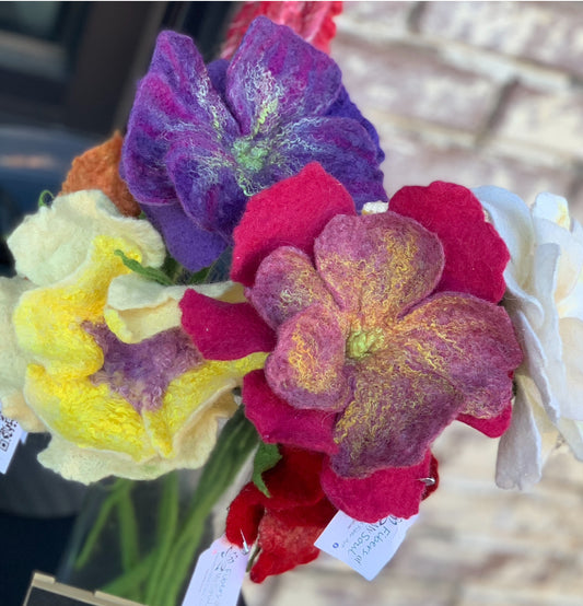 Wet Felted Spring Flower